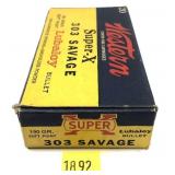 Vintage box of .303 Savage 190-grain SP Western