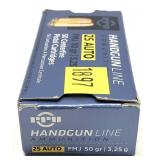 Box of .25 Auto 50-grain FMJ PPU cartridges,