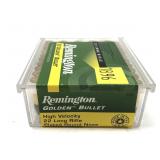 Box of .22 LR. Remington Golden bullet cartridges,