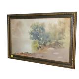 12" x 20.5" Watercolor, signed C.D. Wader,