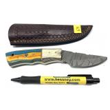 Custom handmade Damascus blade knife with