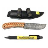 Custom handmade Damascus blade knife with