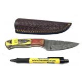 Custom handmade Damascus blade knife with