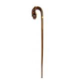 Wooden Hand carved Cat cane/ walking stick