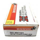 Box of .303 British 180-grain Winchester Power-