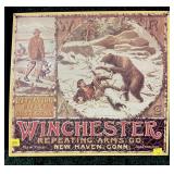 Winchester tin sign, 13" x 14"