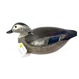 Ken Harris wooden carved Wood duck hen decoy,