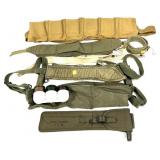 Lot: Assorted belts and M1 cleaning kit