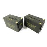 Lot, 2 Metal ammo cans