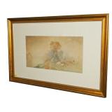 12" x 22" Watercolor signed C.D. Wader,