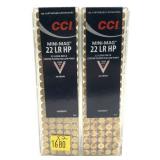 x2- Boxes of .22 LR. HP CCI Mini-Mag cartridges
