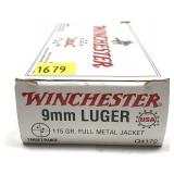 Box of 9mm Luger 115-grain FMJ Winchester