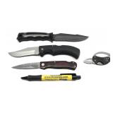 Lot, SOG Steal Strike knife with sheath, Buck