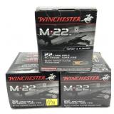 x3- Boxes of .22 LR. Winchester M-22 black copper