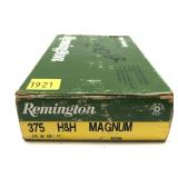 Box of .375 H & H Magnum 270-grain SP Remington