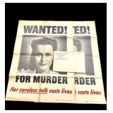 Lot, 3 WWII Official War posters, "Wanted for