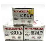 x3- Boxes of .40 S & W 165-grain FMJ Winchester