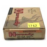 Box of 20 Ga. 2.75" Hornady SST sabot slugs,