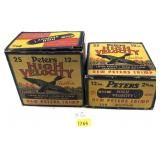 x2- Vintage boxes of 12 Ga. 2.75" No. 6 Peters