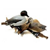 Pair of W.L. Shaddock green wing teal wooden