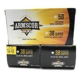 x3- Boxes of .38 Super 125-grain FMJ Armscor