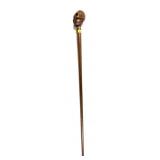 Wooden Hand carved Skull cane/ walking stick