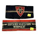 Lot: 2 WWII German Arm Bands