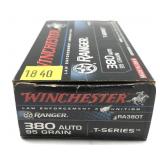 Box of .380 Auto 95-grain T-Series HP Winchester