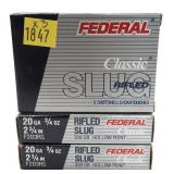x3- Boxes of 20 Ga. 2.75" rifled HP Federal slugs