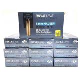 x10- Boxes of 8mm Mauser 196-grain SP PPU