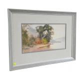 10" x 18" Watercolor, signed F.D. Crandall,