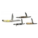 Lot, 4 assorted folding knives includes: Robson