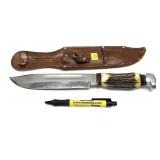 Lot, Doppelreh Germany stag handle knife with