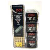 x5- Boxes of .22 LR. CCI Green Tag competition