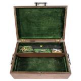 Wooden box with assorted tools