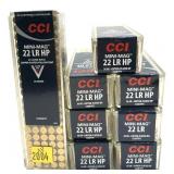 x8- Boxes of .22 LR. HP CCI Mini-Mag cartridges