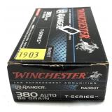 Box of .380 Auto 95-grain T-Series HP Winchester