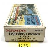 Box of .30-30 WIN. 150-grain silvertip Winchester
