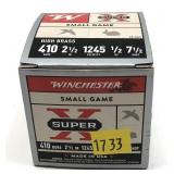 Box of .410 Ga. 2.5" No. 7 1/2 Winchester small