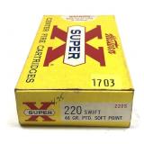 Box of .220 Swift 48-grain PTD soft point SuperX