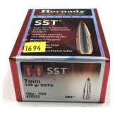 Box of 7mm 139-grain SST Hornady bullets, 100 pcs.