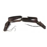 Lot: 2-Embossed Leather Cartridge belts with