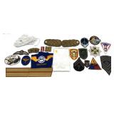 Lot: assorted Shoulder boards, badges and pillow
