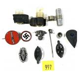 Lot: WWII German assorted Tinneys, Badges and more