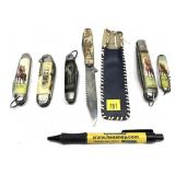 Lot, 4 RCMP Canada folding knives, 1 Hopalong