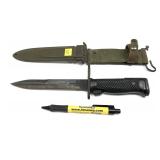 U.S. bayonet in U.S. M8A1 scabbard