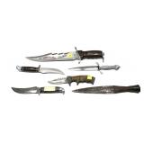 Lot, 6 assorted knives (some with sheaths)