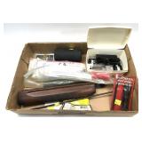 Lot: assorted springs, wooden forearm,