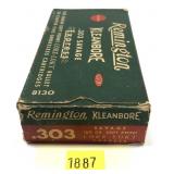 Vintage box of .303 Savage 180-grain SP Remington