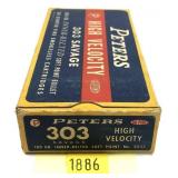 Vintage box of .303 Savage 180-grain SP Peters